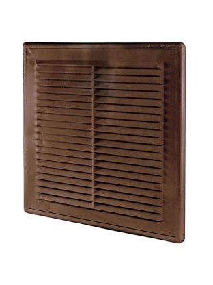 Решетка вентиляционная пластик, разъемная, 180х180 мм, с сеткой, коричневая, TDM Electric, 2020СР, SQ1807-0079