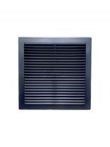 Решетка вентиляционная пластик, вытяжная, 130х130 мм, с сеткой, графит, Viento, Серия В, 1313В-графит