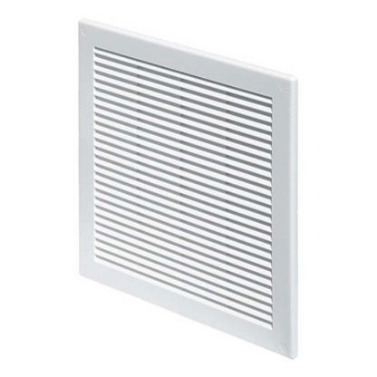 Решетка вентиляционная пластик, настенная, 300х300 мм, с сеткой, Серия TRU, белая, Viento, 3030TRU