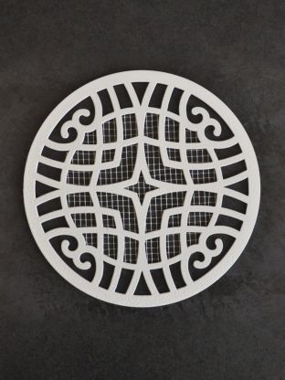 Решетка вентиляционная металл, установочный диаметр 150х195х195 мм, с сеткой, потолочная, белая, Event