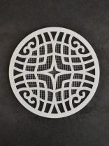 Решетка вентиляционная металл, установочный диаметр 150х195х195 мм, с сеткой, потолочная, белая, Event