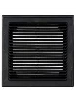 Решетка вентиляционная пластик, вытяжная, 210х210 мм, с рамкой, графит, Viento, Серия ВР