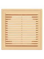 Решетка вентиляционная пластик, настенная, 210х210 мм, с сеткой, бежевая, Viento, 2121ВР