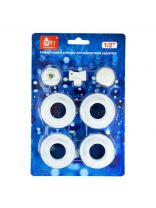 Комплект монтажный для радиатора, 1/2", 7 предметов, без кронштейна, STI, 00000004353