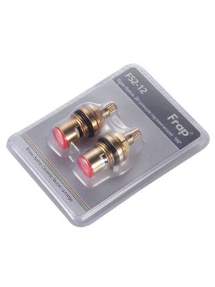 Кран-букса латунь, 1/2 '', 20 шлиц, 180 °, 2 резьбы, 2 шт, с керамическими вставками, блистер, Frap, F52-12
