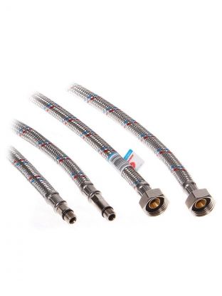 Подводка для воды М10-1/2"х0.5 м, пара, латунь, AquaLine