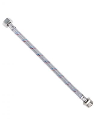 Подводка для воды 1/2"х0.8 м, г-ш, латунь, полимер, AquaLine