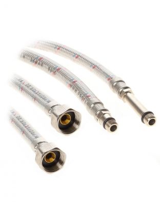 Подводка для воды М10-1/2"х0.5 м, пара, сталь, полимер, Frap