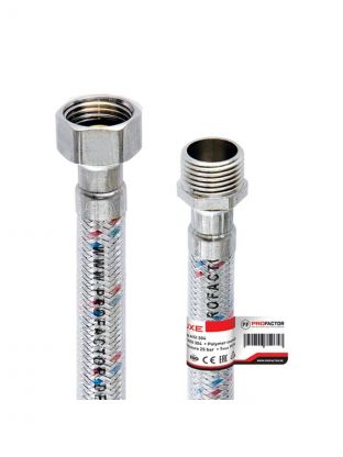 Подводка для воды 1/2"х1.2 м, г-ш, сталь, полимер, ProFactor