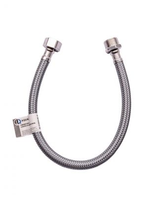Подводка для воды 1/2"х1.2 м, г-ш, сталь, полиамид, AquaLine