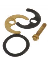 Крепеж смесителя к мойке, 1 шпилька, пакет с подвесом, стальные, покрытие желтое, СантехКреп, 1.5.5.