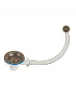 Выпуск для сифона, 3 1/2", с переливом, Сантехпродукт, Е-5007-1