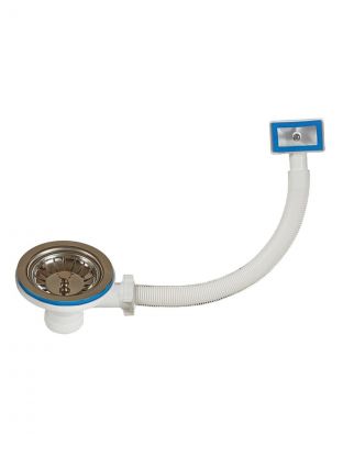 Выпуск для сифона, 3 1/2", с переливом, Сантехпродукт, Е-4007-1