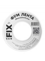 Лента ФУМ 12 м, 19х0.1 мм, фторопласт, 0.3 г/см3, 55/25 мм, Sanfix