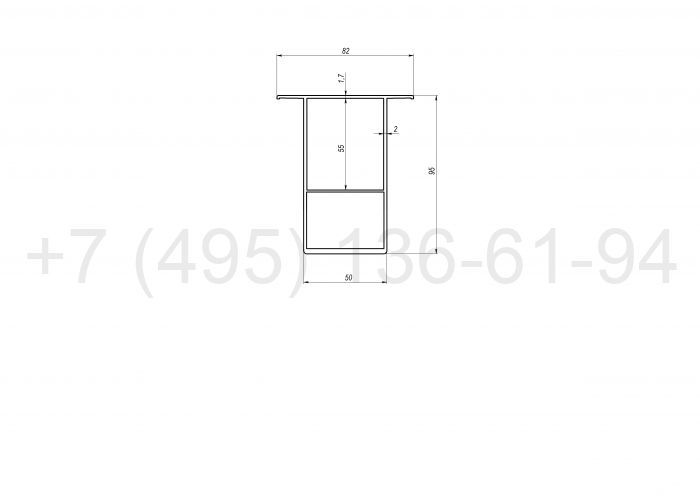 HIS-GU-9582 Направляющая профиль HIS 95х82 (6 м)