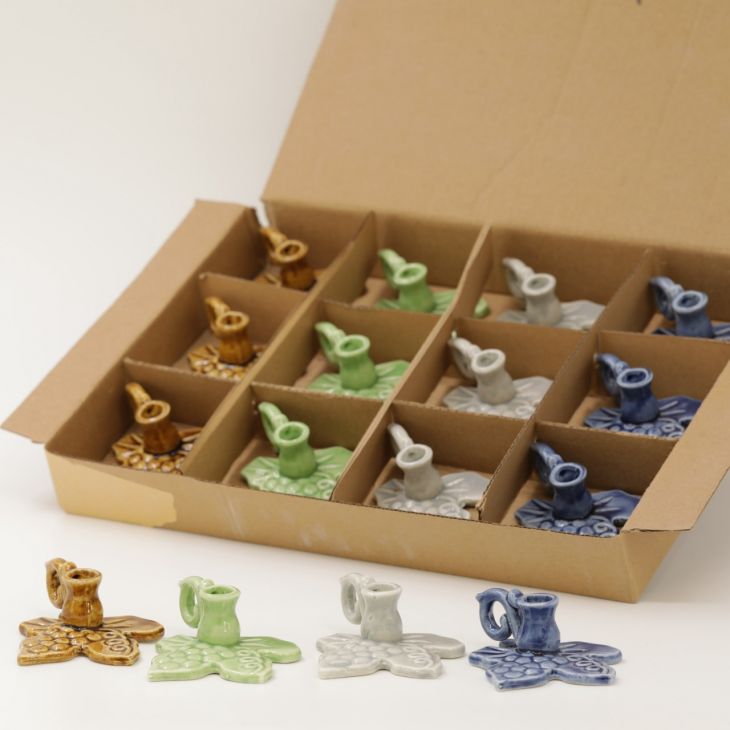 Подсвечник керамический лист виноград  набор, из 12 шт