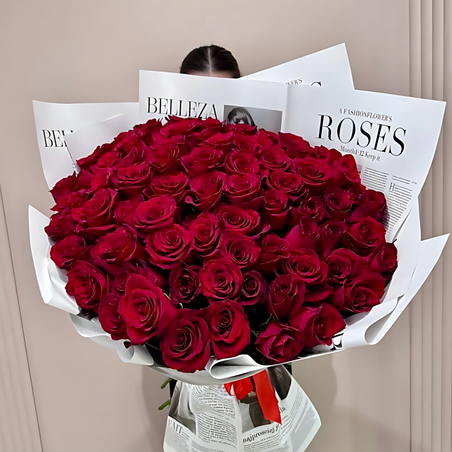 Букет из 71 розы Эквадор, 100 см