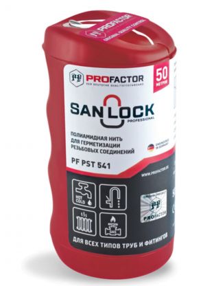 Нить сантехническая 50 м, полиамид, ProFactor, San-Lock, PF PST 541