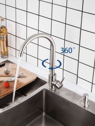 Смеситель для кухни, Frap, с картриджем, нержавеющая сталь, F40899