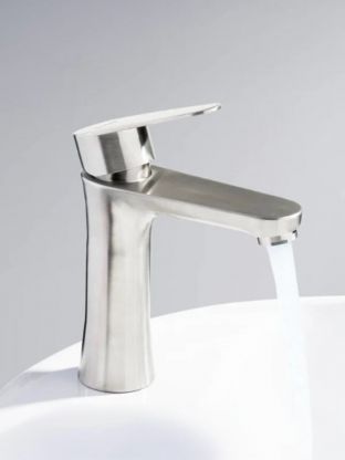 Смеситель для раковины, Frap, короткий излив, с картриджем, сатин, F1048