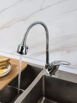 Смеситель для кухни, Frap, гибкий излив, с картриджем, хром, F4302-B