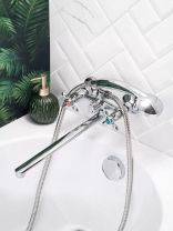 Смеситель для ванны, BOOU, с кран-буксой, хром, BA5318-4-C007-B702