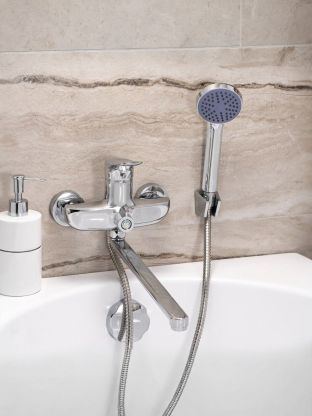 Смеситель для ванны, РМС, с картриджем, хром, SL120-006E