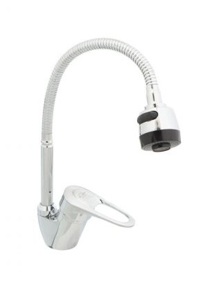 Смеситель для кухни, Solone, гибкий излив, с картриджем, хром, LOP4-B043