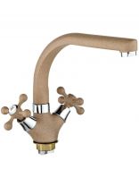 Смеситель для кухни, Эверест, с кран-буксой, коричнево-бежевый, B69-658