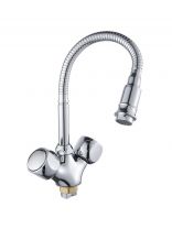 Смеситель для кухни, Эверест, гибкий излив, с кран-буксой, хром, B58-336