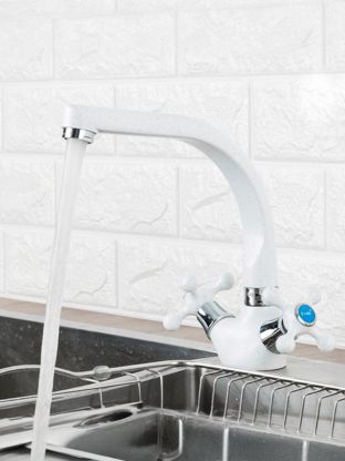 Смеситель для кухни, Frap, с кран-буксой, белый, F5408-8