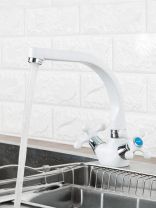 Смеситель для кухни, Frap, с кран-буксой, белый, F5408-8