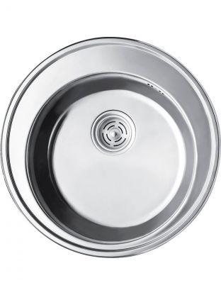 Мойка кухонная врезная, РМС, нержавеющая сталь, 510 мм, 0.6 мм + сифон, MG6-51