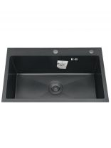 Мойка кухонная врезная, Diadonna, нержавеющая сталь, 700х500х200 мм, серый графит, DS7050B