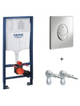 Инсталляция Grohe, Rapid SL 3 в 1, с овальной кнопкой металлик, без унитаза