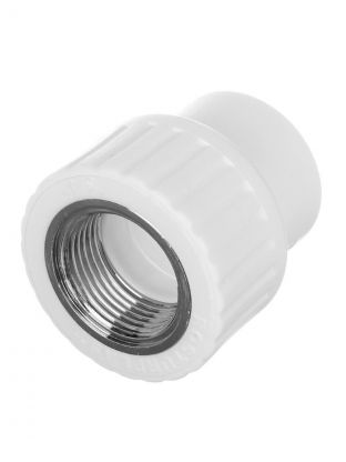 Муфта комбинированная полипропилен, d25х1/2'', внутренняя резьба, белая, Valfex