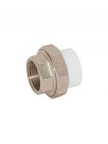 Муфта разъемная полипропилен, d40х1"1/4, внутренняя резьба, белая, РосТурПласт