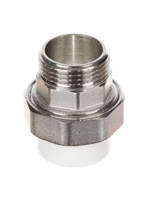 Муфта разъемная полипропилен, d32х1"1/4, наружная резьба, белая, Valfex