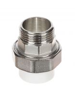 Муфта разъемная полипропилен, d32х1"1/4, наружная резьба, белая, Valfex