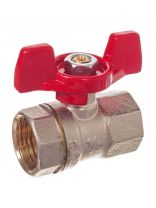 Кран для воды, 1/2'', г-г, ручка-бабочка, PN25, индивидуальная упаковка, РосТурПласт