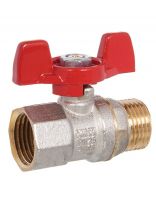 Кран для воды, 3/4", г-ш, ручка-бабочка, индивидуальная упаковка, PN25, РосТурПласт