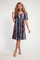 Халат женский ХЖ-01 [синий/красный/белый Полосы с буквами Love]