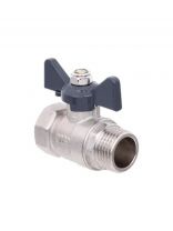 Кран для воды, 3/4", г-ш, латунь, ручка-бабочка, AquaLink