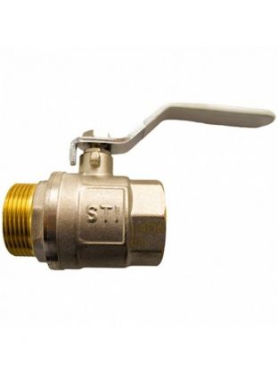 Кран для воды, 1", г-ш, ручка, никель, STI