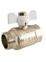 Кран для воды, 3/4", г-ш, ручка-бабочка, никель, STI