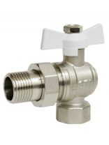 Кран для воды, 1/2'', латунь, угловой, ручка-бабочка, с американкой, STI