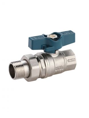 Кран для воды с американкой 3/4", г-ш, прямой, ручка-бабочка, РМС