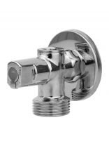 Кран для бытовой техники, 1/2"х3/4", ш-ш, латунь, угловой, шаровой, ручка сбоку, ГОСТ, Хром-Polish, MasterProf