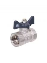 Кран для воды, 1/2'', г-г, латунь, ручка-бабочка, AquaLink