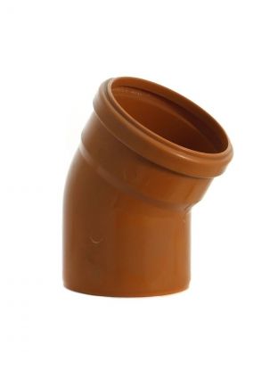 Уголок канализационный 110 мм, 45 °, Мультимирпласт, наружный, рыжий, ОТВ НК 110/45 SN2
